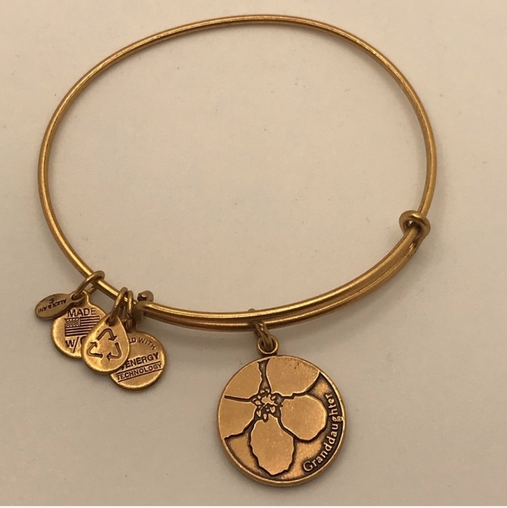 100%Authentic Alex and Ani bracelet granddaughter adjustable wire dangle charm💫